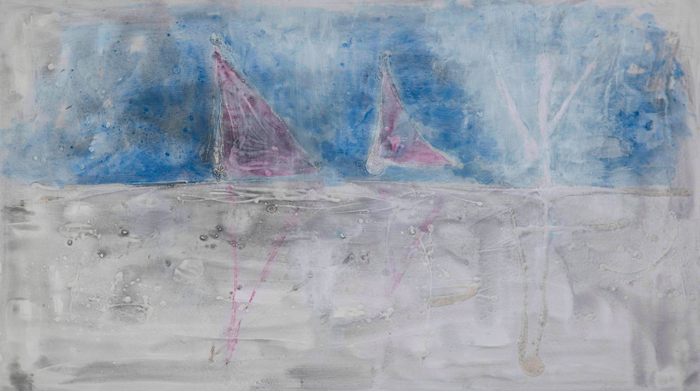 Tableau abstrait bateaux