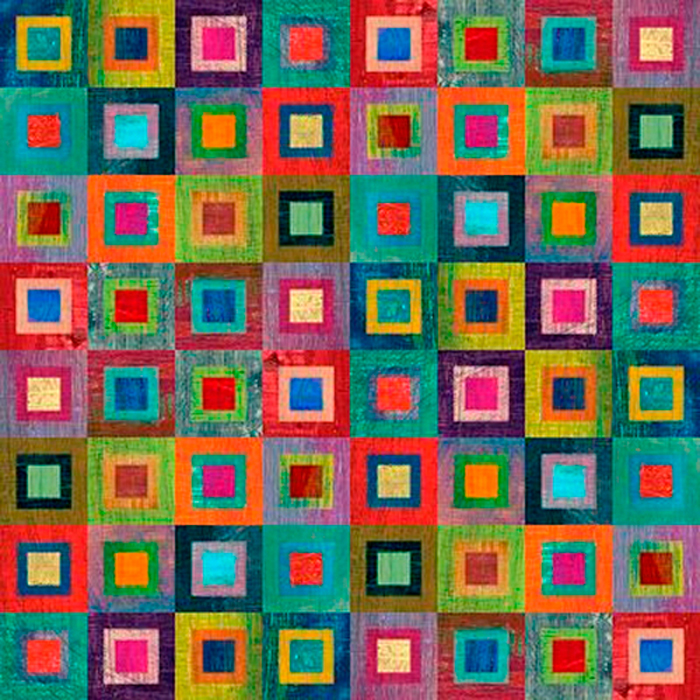 Tableau abstrait carrées couleurs