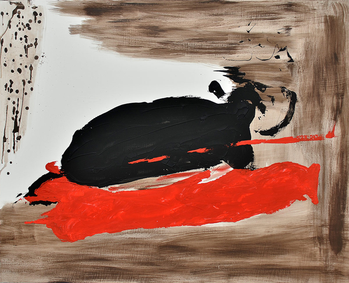 Tableau abstrait rouge