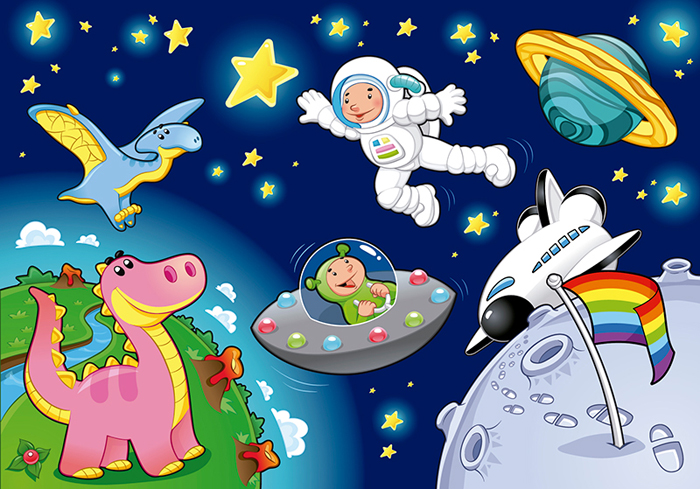 Tableau d'enfants astronaute