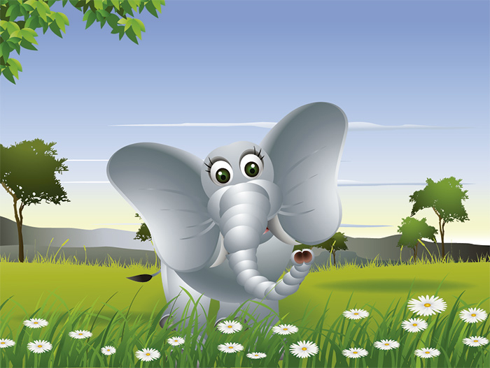 Tableau d'enfants éléphant