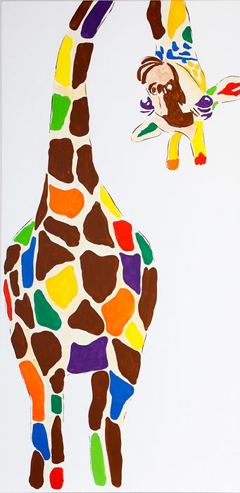 Tableau drôle de girafe