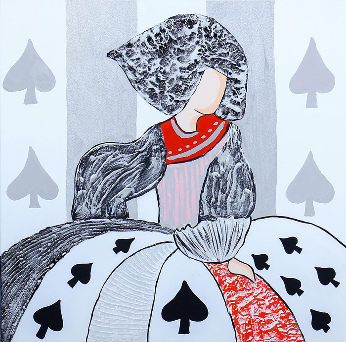 Tableau menina poker lettres noir